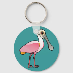 Cute Roseate Spoonbill Key Ring