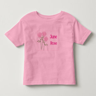 Cute Roses Watercolor art Birth Month June Toddler T-Shirt
