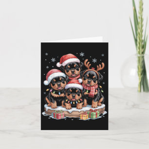 Cute Rottweiler Christmas Pupes Dog Lovers Funny H Card