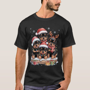 Cute Rottweiler Christmas Pupes Dog Lovers Funny H T-Shirt