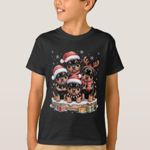 Cute Rottweiler Christmas Pupes Dog Lovers Funny H T-Shirt