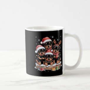 Cute Rottweiler Christmas Puppies Dog Lovers Funny Coffee Mug