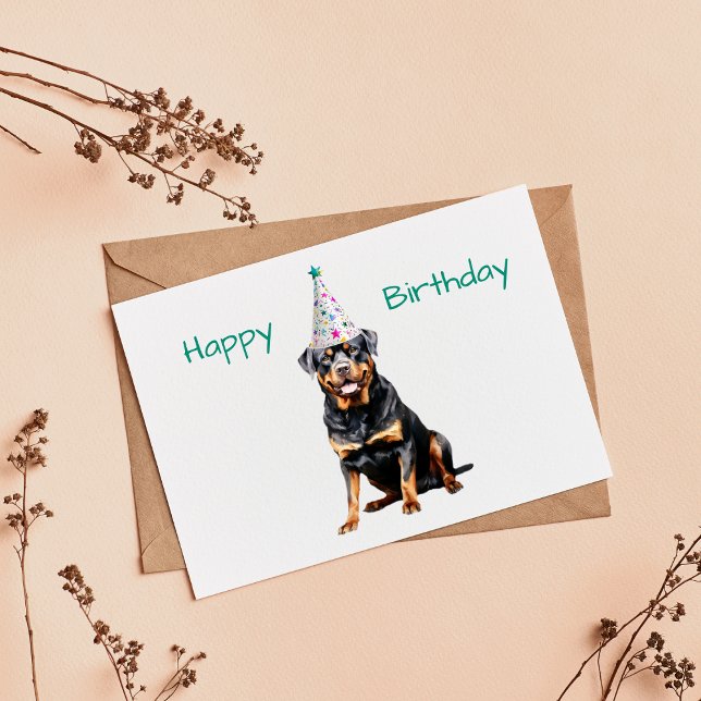 Cute Rottweiler Dog Birthday Card (Creator Uploaded)