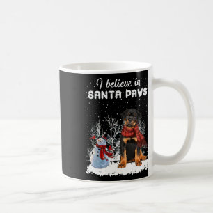 Cute Rottweiler Dog Christmas Snowman Christmas Pa Coffee Mug