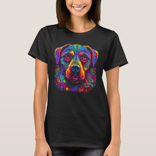 Cute Rottweiler Dog Design T-Shirt (Front)