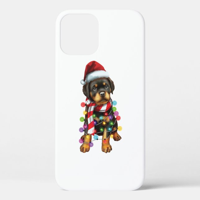 Cute Rottweiler Dog Lover Funny Xmas Holiday Gift Case-Mate iPhone Case (Back)