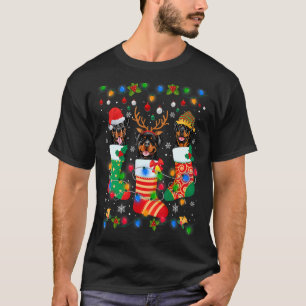 Cute Rottweiler Dog Puppy Christmas Socks Xmas T-Shirt