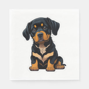 Cute Rottweiler - Gifts for Rottweiler Dog Owners Napkin