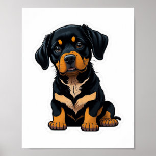 Cute Rottweiler - Gifts for Rottweiler Dog Owners  Poster