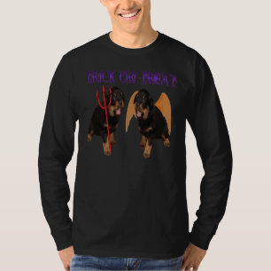 Cute Rottweiler Halloween Trick Or Treat Vector T-Shirt
