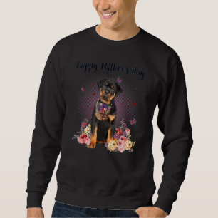 Cute Rottweiler Mum Flower Happy Mother's Day Love Sweatshirt