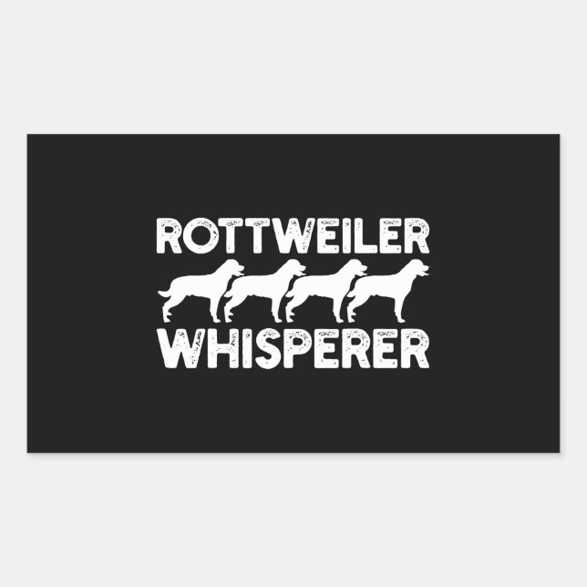 Cute Rottweiler Whisperer Rectangular Sticker (Front)
