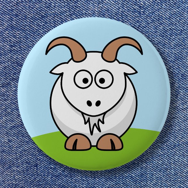 Cute Round Cartoon Saanen Goat 6 Cm Round Badge (Saanen Goat Button)