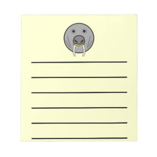 Cute Round Cartoon Walrus Face Notepad