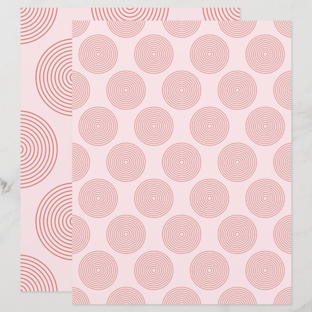 Cute Round Circle Pattern Scrapbook Paper (Front/Back)