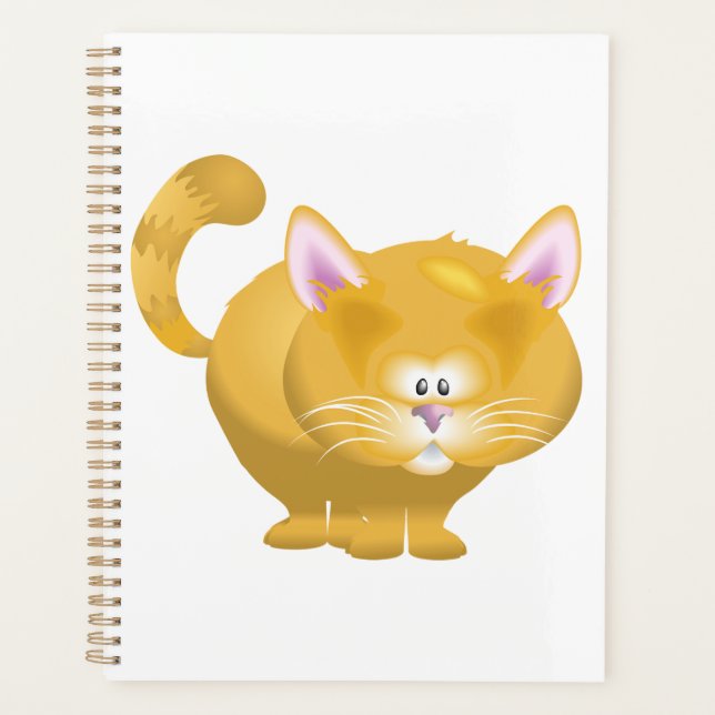 Cute Round Ginger Tabby Cat Planner (Front)
