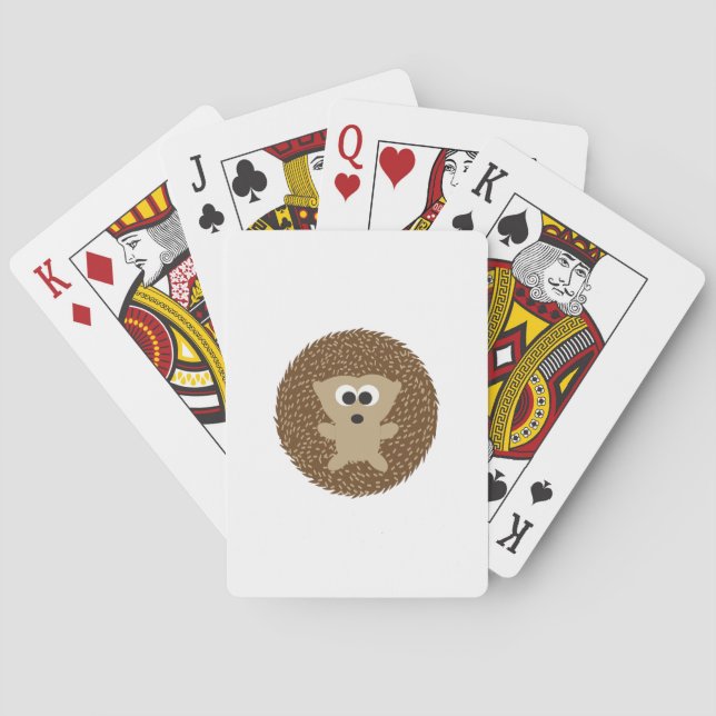 Cute Round Hedgehog Playing Cards (Back)