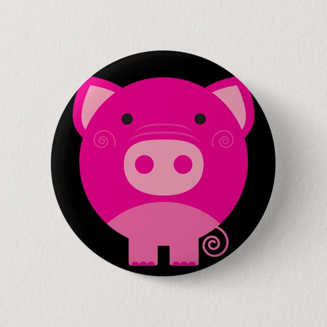 Cute Round Pig Cartoon 6 Cm Round Badge (Front)