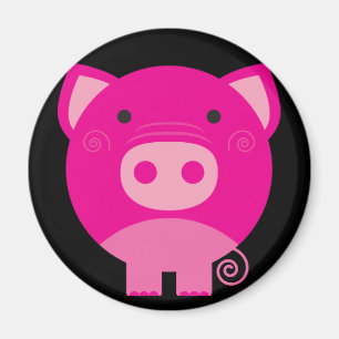 Cute Round Pig Cartoon Magnet