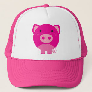 Cute Round Pig Cartoon Trucker Hat