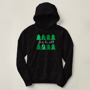 Cute Rows of Green Christmas Trees Joy to All Hoodie