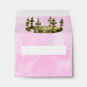 Cute Royal Princess Crown Pink Themed Invitation Envelope