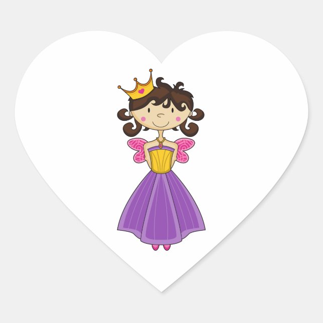 Cute Royal Princess Heart Sticker (Front)