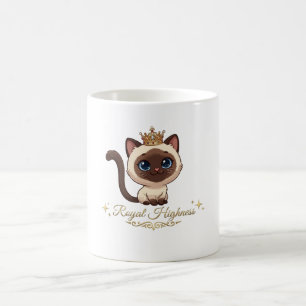 Cute Royal Siamese Cat Coffee Mug