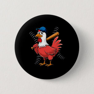 Cute Rubber Chicken Playing Sell 6 Cm Round Badge