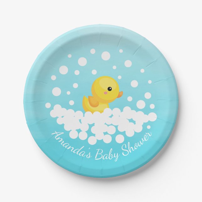 Cute Rubber Duck  Baby Shower 7" Plate (Front)