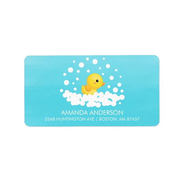Cute Rubber Duck Baby Shower Address Label (Front)