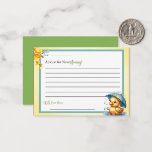 Cute Rubber Duck Baby Shower Advice for Mummy Card