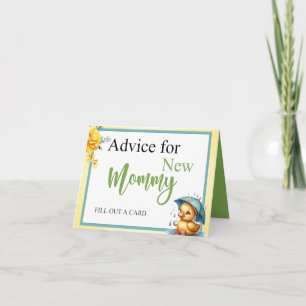Cute Rubber Duck Baby Shower Advice for Mummy  Card