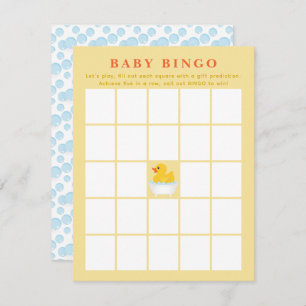 Cute Rubber Duck Baby Shower BINGO Playing Card