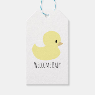 Cute Rubber Duck Baby Shower Custom Gift Tag