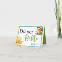 Cute Rubber Duck Baby Shower Diaper Raffle Drop