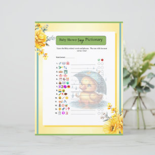 Cute Rubber Duck  Baby Shower Emoji Game 