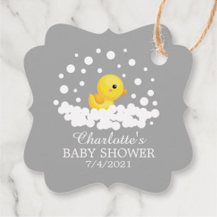 Cute Rubber Duck Baby Shower Favour Gift Tag