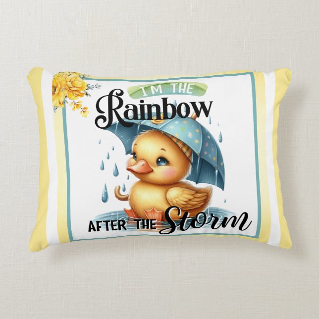 Cute Rubber Duck  Baby Shower Throw Pillow  (Front)