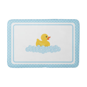 Cute Rubber Duck & Bubbles  Bath Mat
