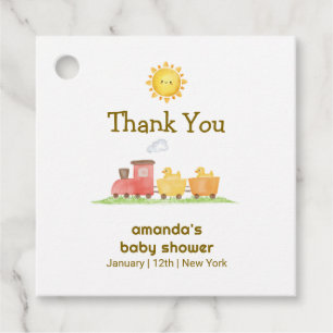 Cute Rubber Duck Choo Choo Train Baby Shower Favour Tags