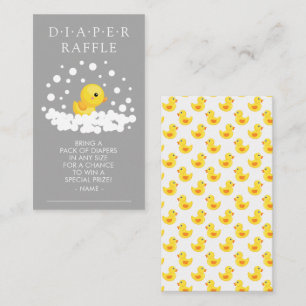 Cute Rubber Duck Diaper Raffle Ticket Enclosure Card