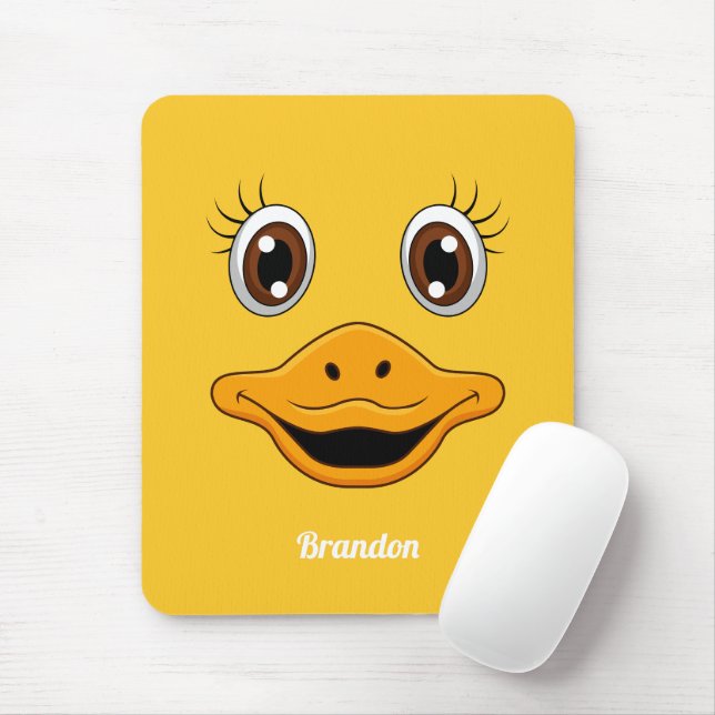 Cute Rubber Duck Face Yellow Ducky Mouse Pad (With Mouse)