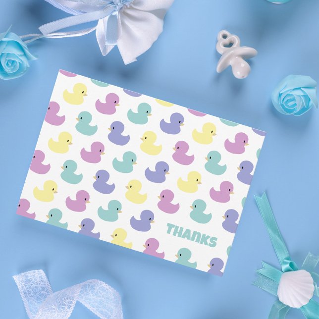 Cute Rubber Duck Gender Neutral Flat Thank You Card (Creator Uploaded)