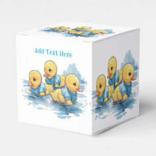Cute Rubber Duck in Blue Clothing  Favour Box