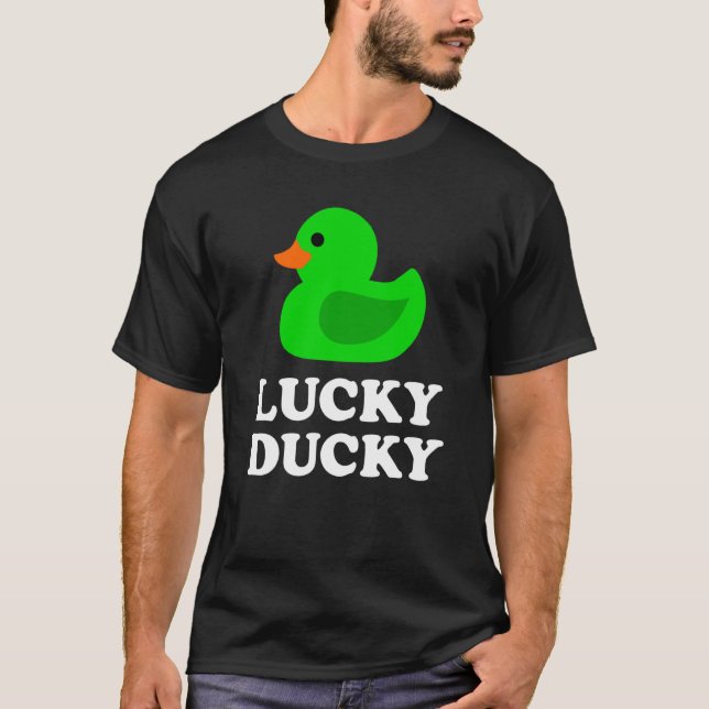 Cute Rubber Duck Lucky Ducky Quack Cool Animal Gra T-Shirt (Front)