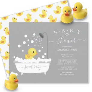 Cute Rubber Duck Shower Baby Invitation