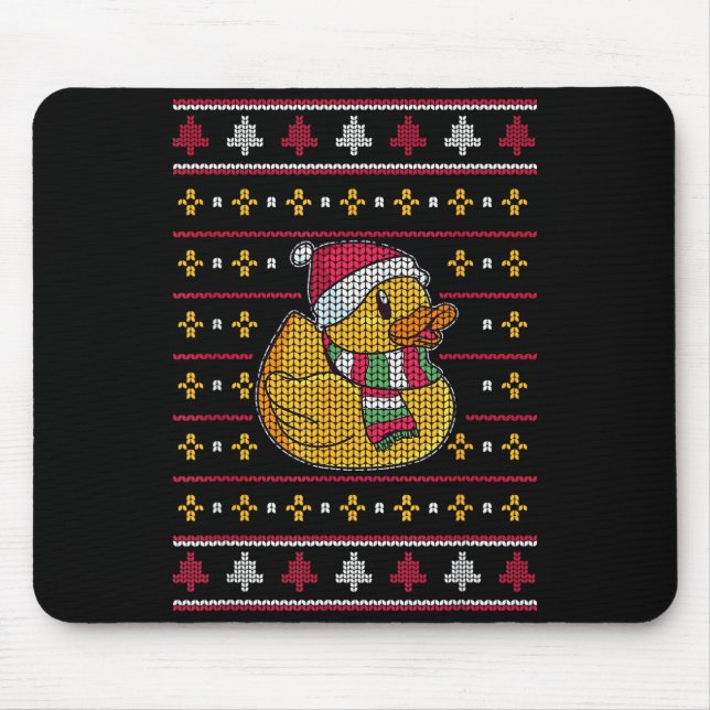 Cute Rubber Duckie Duck Christmas Santa Clause  Mouse Pad (Front)