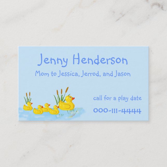 Cute Rubber Ducks Custom Mummy Card (Front)