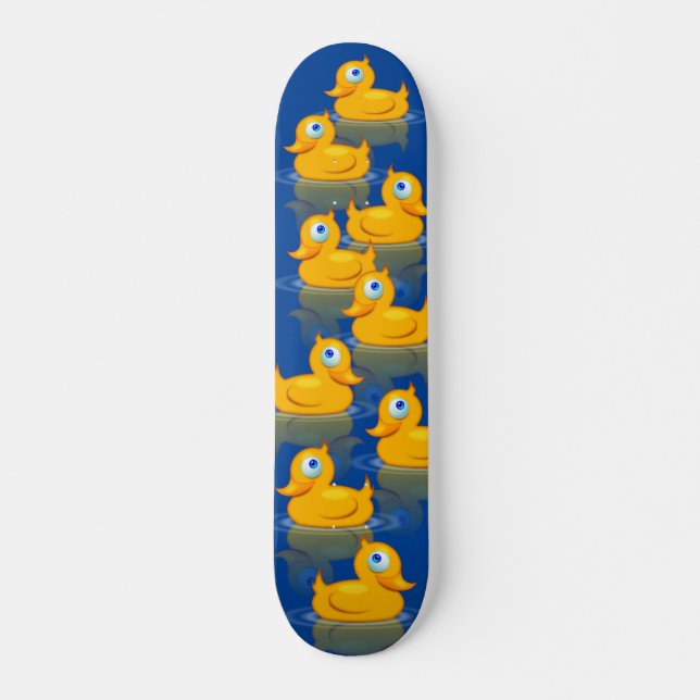 Cute Rubber Ducks Looking At You Skateboard (Front)